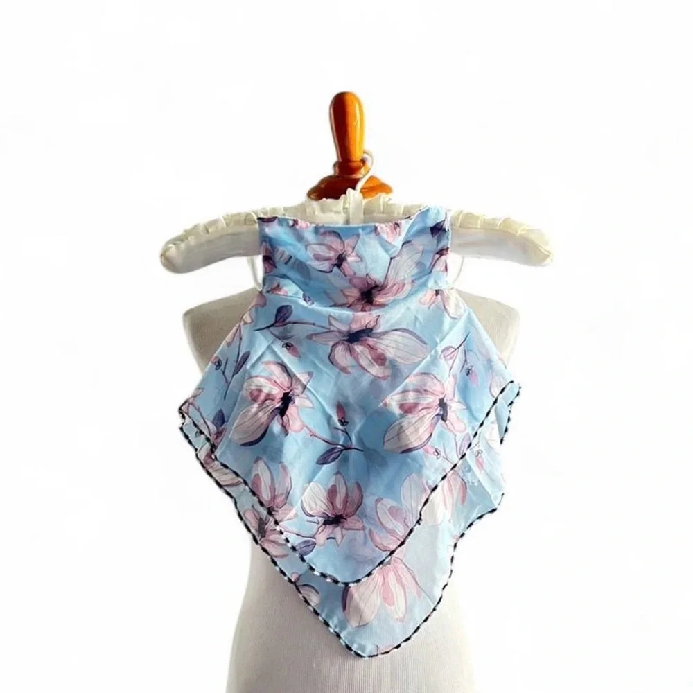 NWT Floral Blue and Pink face mask/Scarf